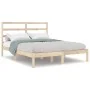 Estructura de cama de matrimonio madera maciza 135x190 cm de , Camas y somieres - Ref: Foro24-3104908, Precio: 121,48 €, Desc...