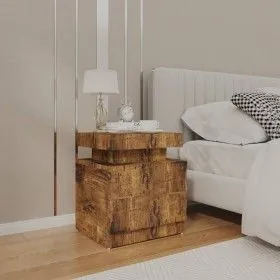 Smoked oak engineered wood bedside table 45x35x52 cm by vidaXL, Nightstands - Ref: Foro24-326857, Price: 88,95 €, Discount: %