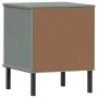 Bedside table with metal legs and solid pine wood in gray OSLO by vidaXL, Nightstands - Ref: Foro24-350974, Price: 72,67 €, D...