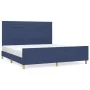 Bed frame with blue fabric headboard 160x200 cm by , Beds and slatted bases - Ref: Foro24-3125071, Price: 225,86 €, Discount: %