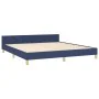 Bed frame with blue fabric headboard 160x200 cm by , Beds and slatted bases - Ref: Foro24-3125071, Price: 225,86 €, Discount: %