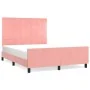 Pink velvet bed frame with headboard 140x190 cm by , Beds and slatted bases - Ref: Foro24-3125756, Price: 204,84 €, Discount: %