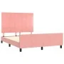 Pink velvet bed frame with headboard 140x190 cm by , Beds and slatted bases - Ref: Foro24-3125756, Price: 204,84 €, Discount: %