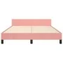 Pink velvet bed frame with headboard 140x190 cm by , Beds and slatted bases - Ref: Foro24-3125756, Price: 204,84 €, Discount: %
