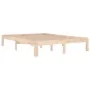 Solid wood double bed frame 135x190 cm by , Beds and slatted bases - Ref: Foro24-810340, Price: 81,43 €, Discount: %
