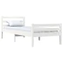 Weißer Massivholzbettrahmen 100x200 cm von , Betten und Lattenroste - Ref: Foro24-814810, Preis: 88,73 €, Rabatt: %