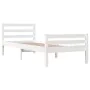 Weißer Massivholzbettrahmen 100x200 cm von , Betten und Lattenroste - Ref: Foro24-814810, Preis: 88,73 €, Rabatt: %