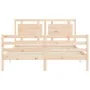 Bed frame with solid wood headboard 160x200 cm by , Beds and slatted bases - Ref: Foro24-3194061, Price: 152,53 €, Discount: %