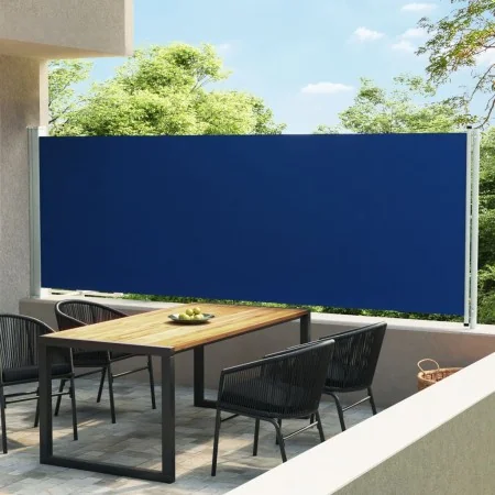 Toldo lateral retráctil para patio azul 600x160 cm de , Sombrillas - Ref: Foro24-313377, Precio: 86,59 €, Descuento: %