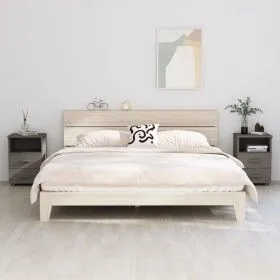 Nachttische 2 Stück HAMAR massives Kiefernholz hellgrau 40x35x62 cm von vidaXL, Nachttische - Ref: Foro24-340419, Preis: 118,...