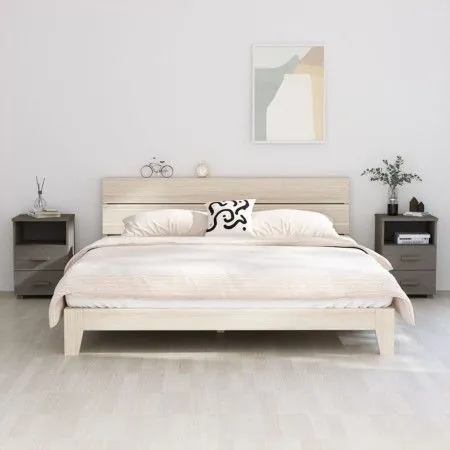 2 HAMAR solid pine light gray bedside tables 40x35x62 cm by vidaXL, Nightstands - Ref: Foro24-340419, Price: 118,74 €, Discou...