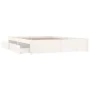 Weißer Bettrahmen mit Schubladen 120x200 cm von , Betten und Lattenroste - Ref: Foro24-3103509, Preis: 233,74 €, Rabatt: %