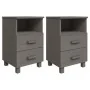 2 HAMAR solid pine light gray bedside tables 40x35x62 cm by vidaXL, Nightstands - Ref: Foro24-340419, Price: 118,74 €, Discou...