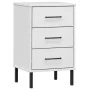 Bedside table metal legs solid white pine wood OSLO by vidaXL, Nightstands - Ref: Foro24-350978, Price: 81,08 €, Discount: %