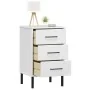 Bedside table metal legs solid white pine wood OSLO by vidaXL, Nightstands - Ref: Foro24-350978, Price: 81,08 €, Discount: %