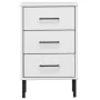 Bedside table metal legs solid white pine wood OSLO by vidaXL, Nightstands - Ref: Foro24-350978, Price: 81,08 €, Discount: %