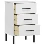 Bedside table metal legs solid white pine wood OSLO by vidaXL, Nightstands - Ref: Foro24-350978, Price: 81,08 €, Discount: %