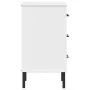Bedside table metal legs solid white pine wood OSLO by vidaXL, Nightstands - Ref: Foro24-350978, Price: 81,08 €, Discount: %