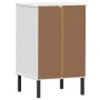 Bedside table metal legs solid white pine wood OSLO by vidaXL, Nightstands - Ref: Foro24-350978, Price: 81,08 €, Discount: %