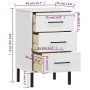 Bedside table metal legs solid white pine wood OSLO by vidaXL, Nightstands - Ref: Foro24-350978, Price: 81,08 €, Discount: %