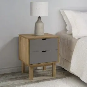 OTTA bedside table in brown and gray pine wood 45x39x57 cm by vidaXL, Nightstands - Ref: Foro24-348577, Price: 61,94 €, Disco...