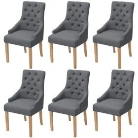 Dining chairs, 6 units, dark gray fabric. by vidaXL, dining chairs - Ref: Foro24-274424, Price: 812,06 €, Discount: %