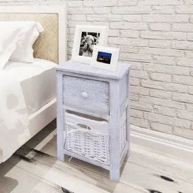 Mesitas de noche 2 unidades madera blanca de vidaXL, Mesitas de noche - Ref: Foro24-242867, Precio: 105,19 €, Descuento: %