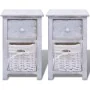 Mesitas de noche 2 unidades madera blanca de vidaXL, Mesitas de noche - Ref: Foro24-242867, Precio: 104,51 €, Descuento: %