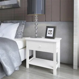 White wooden nightstand by vidaXL, Nightstands - Ref: Foro24-242870, Price: 51,56 €, Discount: %