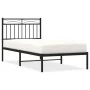 Bed frame with black metal headboard 90x200 cm by , Beds and slatted bases - Ref: Foro24-373684, Price: 65,84 €, Discount: %