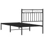 Bed frame with black metal headboard 90x200 cm by , Beds and slatted bases - Ref: Foro24-373684, Price: 65,84 €, Discount: %