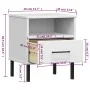 Mesita de noche patas de metal madera maciza pino blanca OSLO de vidaXL, Mesitas de noche - Ref: Foro24-350972, Precio: 57,85...