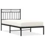 Bettgestell mit schwarzem Metallkopfteil 90x190 cm von , Betten und Lattenroste - Ref: Foro24-373683, Preis: 65,19 €, Rabatt: %