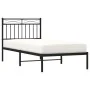 Bettgestell mit schwarzem Metallkopfteil 90x190 cm von , Betten und Lattenroste - Ref: Foro24-373683, Preis: 65,19 €, Rabatt: %