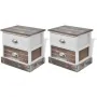 Brown and white bedside tables, 2 units by vidaXL, Nightstands - Ref: Foro24-242885, Price: 82,63 €, Discount: %