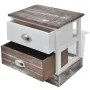 Brown and white bedside tables, 2 units by vidaXL, Nightstands - Ref: Foro24-242885, Price: 82,63 €, Discount: %
