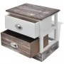 Mesitas de noche marrón y blanca 2 unidades de vidaXL, Mesitas de noche - Ref: Foro24-242885, Precio: 82,61 €, Descuento: %