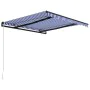 Blau-weiße einziehbare manuelle Markise 350x250 cm von vidaXL, Markisen - Ref: Foro24-3055188, Preis: 238,76 €, Rabatt: %