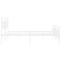 Estructura cama metal con cabecero y estribo blanco 150x200 cm de , Camas y somieres - Ref: Foro24-373760, Precio: 114,36 €, ...