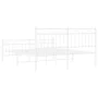 Estructura cama metal con cabecero y estribo blanco 150x200 cm de , Camas y somieres - Ref: Foro24-373760, Precio: 114,36 €, ...