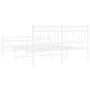 Metal bed frame with headboard and white footboard 150x200 cm by , Beds and slatted bases - Ref: Foro24-373760, Price: 114,36...