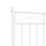 Metal bed frame with headboard and white footboard 150x200 cm by , Beds and slatted bases - Ref: Foro24-373760, Price: 114,36...