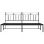 Bed frame with black metal headboard 183x213 cm by , Beds and slatted bases - Ref: Foro24-373696, Price: 108,74 €, Discount: %