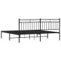 Bed frame with black metal headboard 183x213 cm by , Beds and slatted bases - Ref: Foro24-373696, Price: 108,74 €, Discount: %