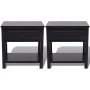 Black wooden nightstands 2 units by vidaXL, Nightstands - Ref: Foro24-242873, Price: 84,64 €, Discount: %
