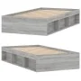 Sonoma gray bed frame 100x200 cm by , Beds and slatted bases - Ref: Foro24-3203836, Price: 118,94 €, Discount: %