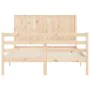 Bed frame with solid wood headboard 140x190 cm by , Beds and slatted bases - Ref: Foro24-3194486, Price: 147,70 €, Discount: %