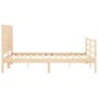Bed frame with solid wood headboard 140x190 cm by , Beds and slatted bases - Ref: Foro24-3194486, Price: 147,70 €, Discount: %