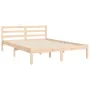 Bed frame with solid wood headboard 140x190 cm by , Beds and slatted bases - Ref: Foro24-3194486, Price: 147,70 €, Discount: %