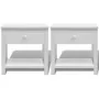 Mesitas de noche 2 unidades madera blanca de vidaXL, Mesitas de noche - Ref: Foro24-242871, Precio: 85,95 €, Descuento: %